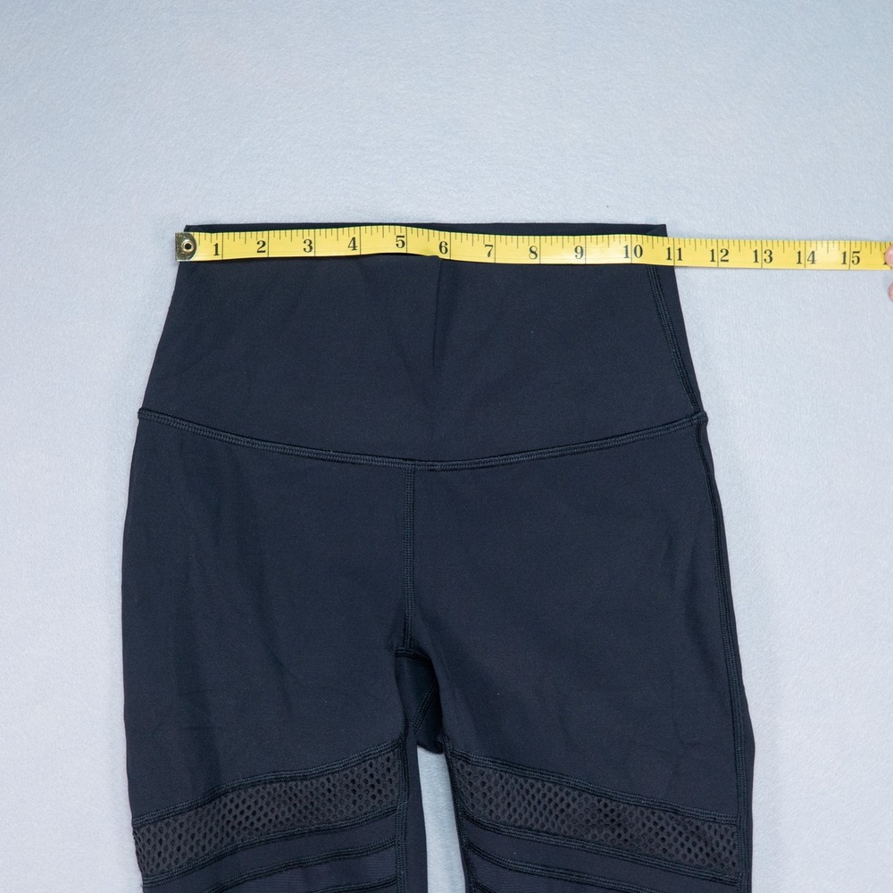 Lululemon Women Black High Rise Leggings Mesh Panel Yoga Athletic Pants Size 4 6 - Picture 6 of 6